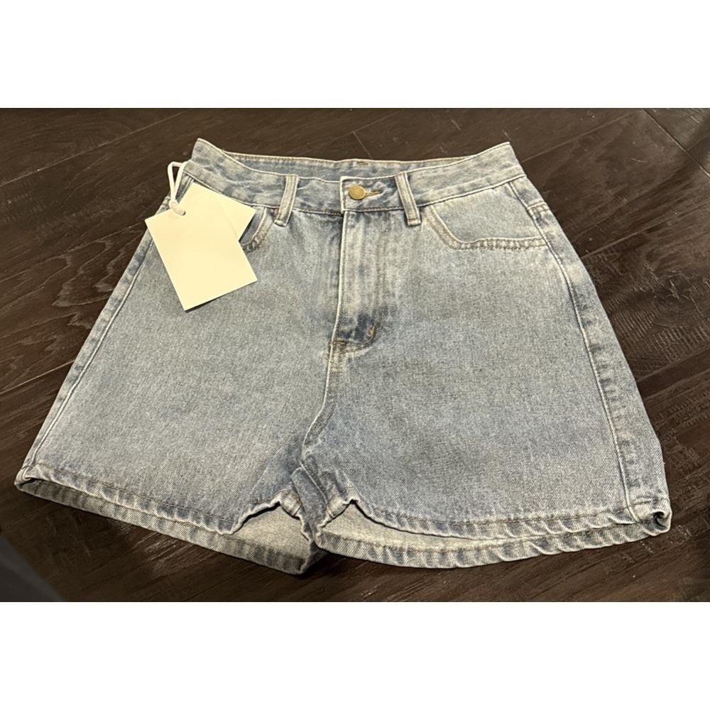 Womens 26" Denim Jean Shorts Embroidered Floral Daisy Pocket Boho‎ Festival NEW - Picture 2 of 9